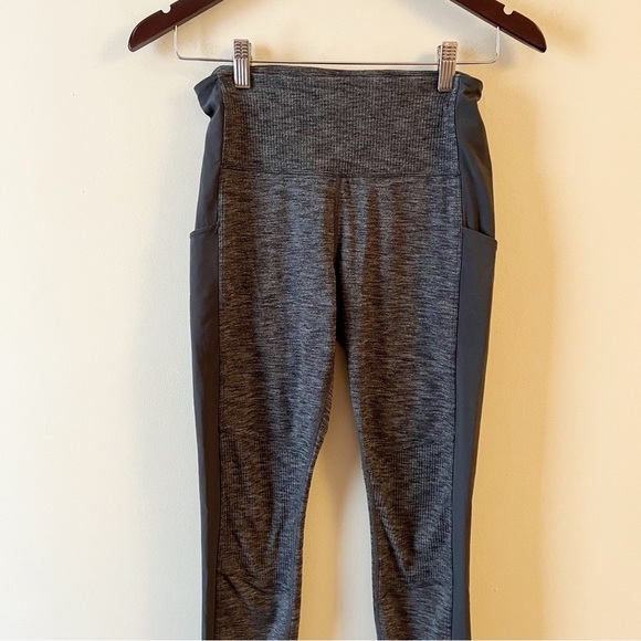 Athleta Excursion Hybrid Tight Leggings Womens Small Gray Pull On Athleisure Gym - Picture 2 of 11